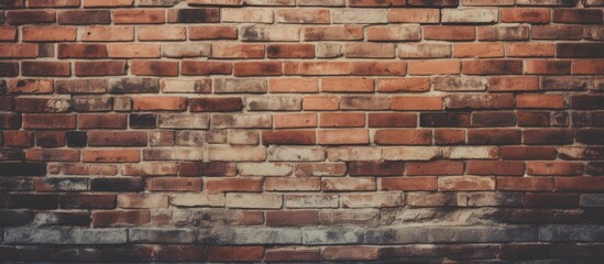 Vintage red and brown brick wall background