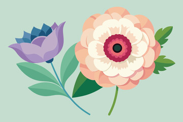 pink rose flower vector illustration 