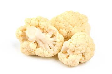 Fresh cauliflower, isolated on white background. High resolution image.