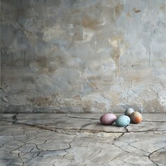 Easter stone floor with empty copy space Generative Ai  - 753688423