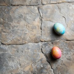 Easter stone floor with empty copy space Generative Ai  - 753688483
