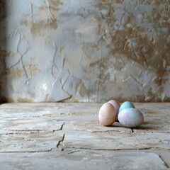 Easter stone floor with empty copy space Generative Ai  - 753688494