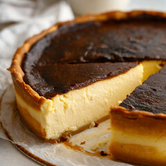 焼きたてのバスクチーズケーキ