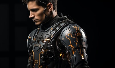 Futuristic Man in Sci-Fi Suit