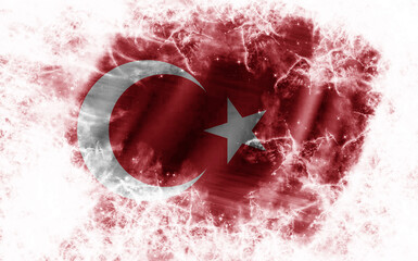 White background with worn Turkey flag