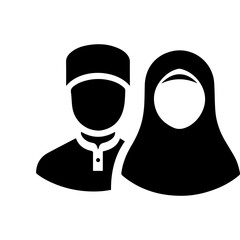 avatar muslim man and woman icon