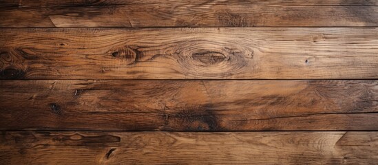 Close up view of a flooring made from brown wood - obrazy, fototapety, plakaty