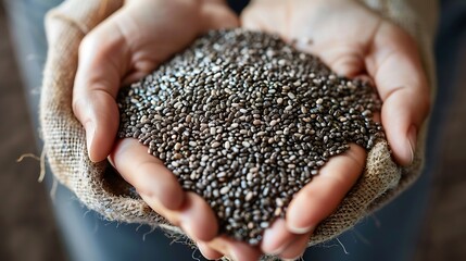 handful of chia seeds, packed with omega-3 fatty acids and fiber