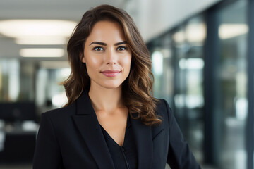 Obraz premium Generative AI photo of successful confident businesswoman worker lady boss female leader