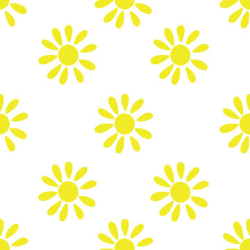 seamless pattern with yellow sun