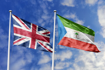 3D illustration, United Kingdom and Equatorial Guinea alliance and meeting, cooperation of states.