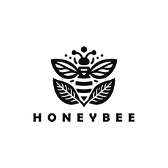 Honey bee logo design ready to use