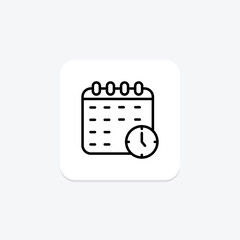 Ad Scheduling icon, scheduling, advertising, online, digital line icon, editable vector icon, pixel perfect, illustrator ai file