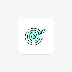 Retargeting icon, advertising, online, digital, marketing color shadow thinline icon, editable vector icon, pixel perfect, illustrator ai file