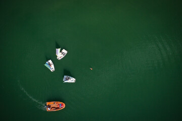 aerial view of a sailing club