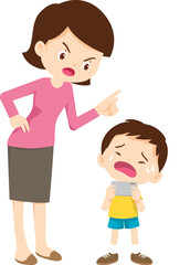 parent angry scold kid mobile phone addicted