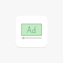 Ad Placement icon, placement, advertising, online, digital lineal color icon, editable vector icon, pixel perfect, illustrator ai file