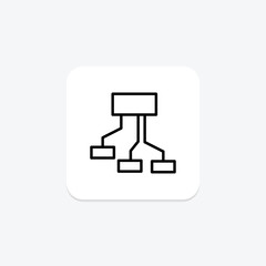 Information Architecture icon, architecture, structure, organization, hierarchy line icon, editable vector icon, pixel perfect, illustrator ai file