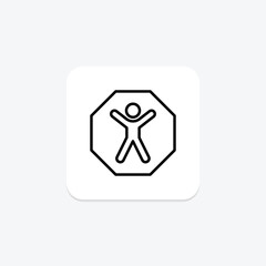 Accessibility icon, accessible, ui, ux, userinterface line icon, editable vector icon, pixel perfect, illustrator ai file
