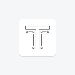 Typography icon, type, font, design, text thinline icon, editable vector icon, pixel perfect, illustrator ai file