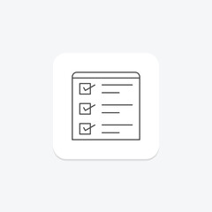 Forms icon, input, fields, web, app thinline icon, editable vector icon, pixel perfect, illustrator ai file