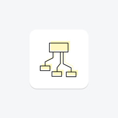 Information Architecture icon, architecture, structure, organization, hierarchy color shadow thinline icon, editable vector icon, pixel perfect, illustrator ai file