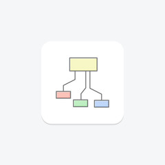 Information Architecture icon, architecture, structure, organization, hierarchy lineal color icon, editable vector icon, pixel perfect, illustrator ai file