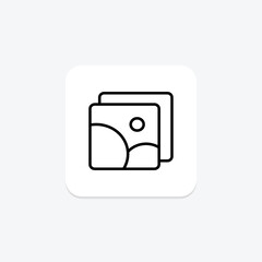 Photo Gallery icon, gallery, pictures, images, collection line icon, editable vector icon, pixel perfect, illustrator ai file