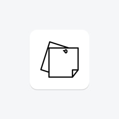 Notes icon, memo, reminder, jotting, annotation line icon, editable vector icon, pixel perfect, illustrator ai file