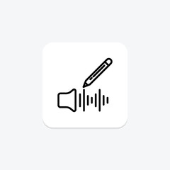 Audio Editing icon, editing, edit, cut, trim line icon, editable vector icon, pixel perfect, illustrator ai file