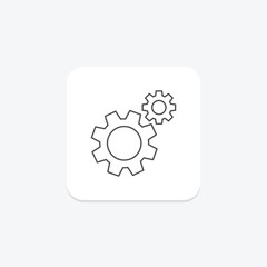 Settings icon, adjustments, configuration, options, preferences thinline icon, editable vector icon, pixel perfect, illustrator ai file