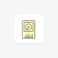Music Player icon, player, play, audio, sound color shadow thinline icon, editable vector icon, pixel perfect, illustrator ai file