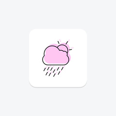 Weather icon, forecast, climate, conditions, temperature color shadow thinline icon, editable vector icon, pixel perfect, illustrator ai file