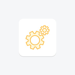 Settings icon, adjustments, configuration, options, preferences duotone line icon, editable vector icon, pixel perfect, illustrator ai file