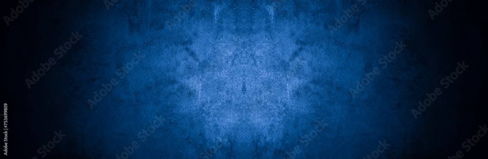 Poster old wall pattern texture cement blue dark abstract blue color design are light with black gradient b