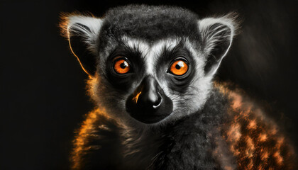 Obraz premium Close up portrait of a lemur.