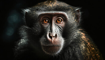Close up of a baboon portrait. - obrazy, fototapety, plakaty