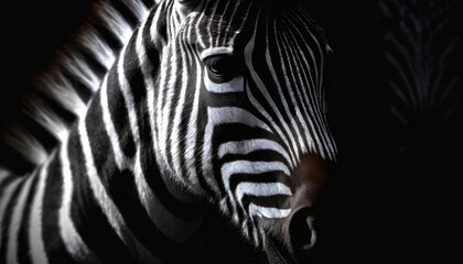 Fototapeta na wymiar Zebra close up portrait