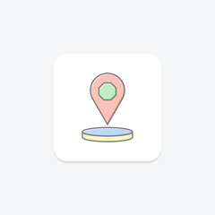 GPS icon, location, navigation, tracking, satellite lineal color icon, editable vector icon, pixel perfect, illustrator ai file