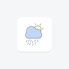 Weather icon, forecast, climate, conditions, temperature lineal color icon, editable vector icon, pixel perfect, illustrator ai file