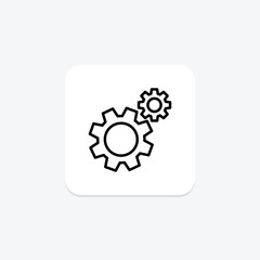 Settings icon, adjustments, configuration, options, preferences line icon, editable vector icon, pixel perfect, illustrator ai file
