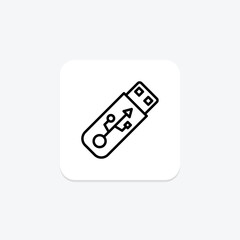 Universal Serial Bus icon, serial, bus, usb, connector line icon, editable vector icon, pixel perfect, illustrator ai file
