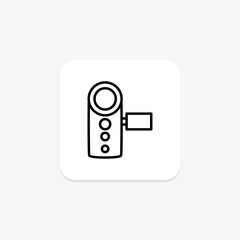 Handycam icon, camera, video, camcorder, handheld line icon, editable vector icon, pixel perfect, illustrator ai file