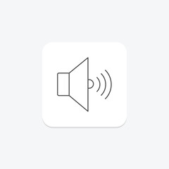 Volume icon, control, sound, level, adjust thinline icon, editable vector icon, pixel perfect, illustrator ai file
