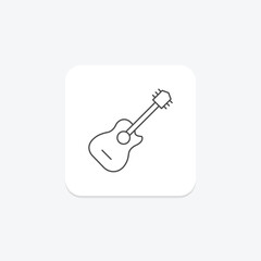 Guitar icon, music, instrument, play, acoustic thinline icon, editable vector icon, pixel perfect, illustrator ai file