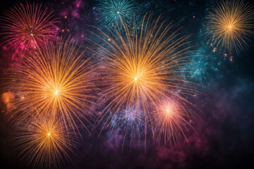 Fototapeta na wymiar Colorful firework abstract background.