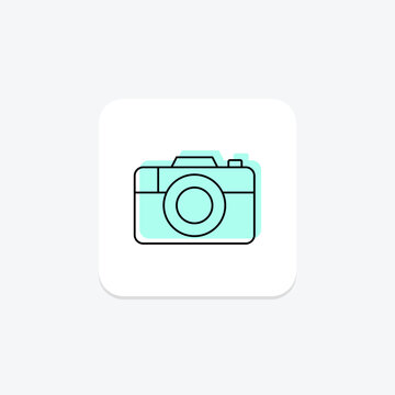Camera icon, photography, photo, picture, image color shadow thinline icon, editable vector icon, pixel perfect, illustrator ai file