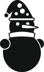 Snowman icon simple vector. Xmas ice scarf. Winter celebration costume