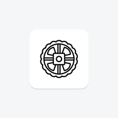 Mooncake icon, cake, dessert, sweet, festival line icon, editable vector icon, pixel perfect, illustrator ai file