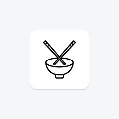 Chopsticks icon, eat, food, chinese, utensil line icon, editable vector icon, pixel perfect, illustrator ai file